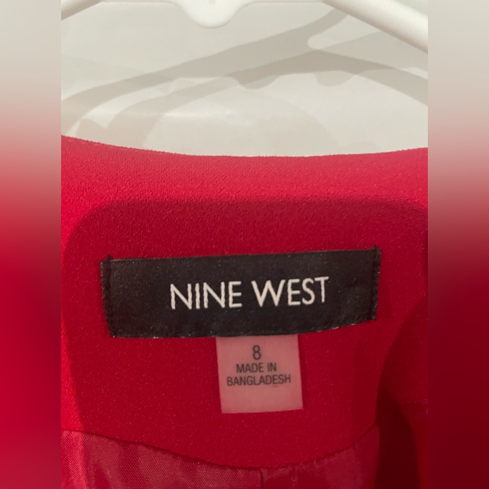 Nine West Red Blazer Tailored Suit Jacket - Picture 5 of 7